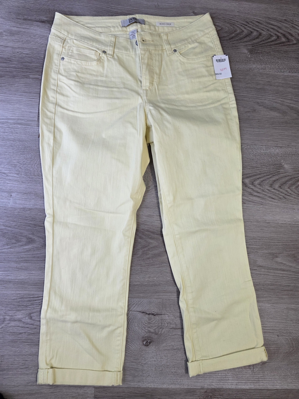 Vintage America Women's Light Yellow Boyfriend Jeans